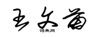 朱錫榮王文苗草書個性簽名怎么寫