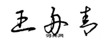 曾慶福王舟青草書個性簽名怎么寫