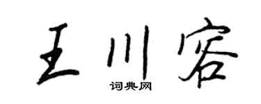 王正良王川容行書個性簽名怎么寫