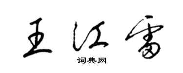 梁錦英王江雷草書個性簽名怎么寫