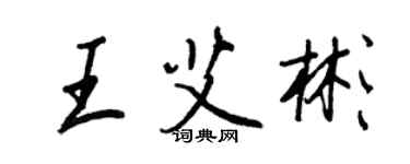 王正良王艾彬行書個性簽名怎么寫