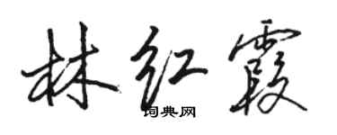 駱恆光林紅霞行書個性簽名怎么寫