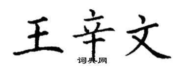丁謙王辛文楷書個性簽名怎么寫