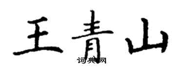 丁謙王青山楷書個性簽名怎么寫
