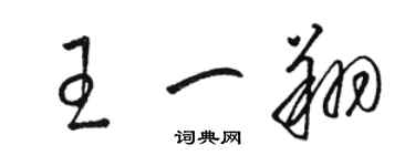 駱恆光王一翔草書個性簽名怎么寫