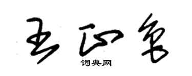 朱錫榮王正魯草書個性簽名怎么寫