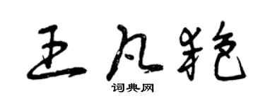 曾慶福王凡艷草書個性簽名怎么寫