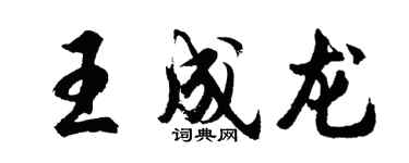 胡問遂王成龍行書個性簽名怎么寫