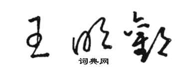 駱恆光王明歡草書個性簽名怎么寫