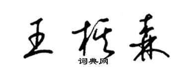 梁錦英王棋森草書個性簽名怎么寫