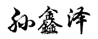 胡問遂孫鑫澤行書個性簽名怎么寫