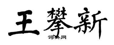 翁闓運王攀新楷書個性簽名怎么寫
