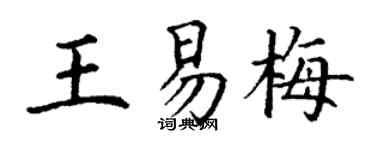 丁謙王易梅楷書個性簽名怎么寫