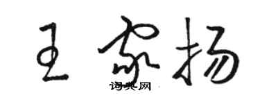 駱恆光王家揚草書個性簽名怎么寫