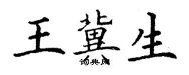 丁謙王冀生楷書個性簽名怎么寫