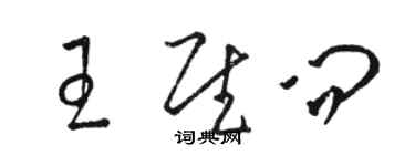 駱恆光王慰問草書個性簽名怎么寫