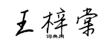 王正良王梓棠行書個性簽名怎么寫