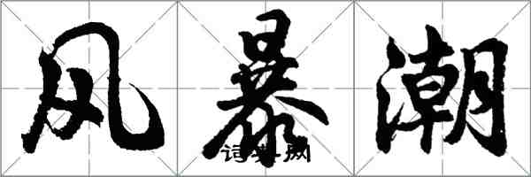 胡問遂風暴潮行書怎么寫