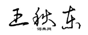 曾慶福王秋東草書個性簽名怎么寫