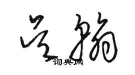 駱恆光吳翰草書個性簽名怎么寫