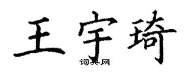 丁謙王宇琦楷書個性簽名怎么寫