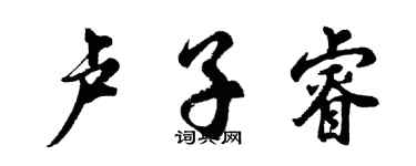 胡問遂盧子睿行書個性簽名怎么寫
