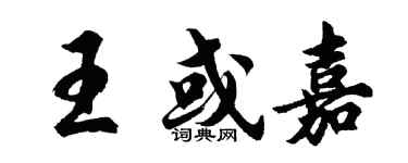 胡問遂王或嘉行書個性簽名怎么寫