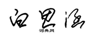 朱錫榮白思涵草書個性簽名怎么寫