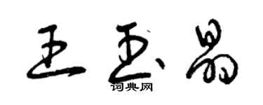 曾慶福王玉晶草書個性簽名怎么寫