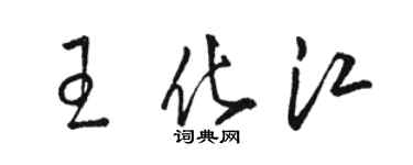 駱恆光王化江草書個性簽名怎么寫