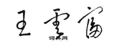 駱恆光王雲富草書個性簽名怎么寫