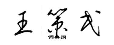 梁錦英王策民草書個性簽名怎么寫