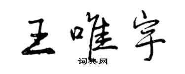 曾慶福王唯宇行書個性簽名怎么寫