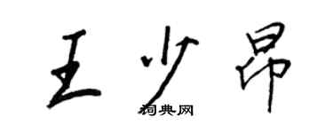 王正良王少昂行書個性簽名怎么寫