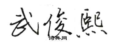 駱恆光武俊熙行書個性簽名怎么寫