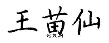 丁謙王苗仙楷書個性簽名怎么寫