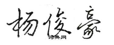 駱恆光楊俊豪行書個性簽名怎么寫