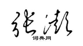 梁錦英張澎草書個性簽名怎么寫
