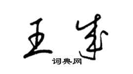 梁錦英王成草書個性簽名怎么寫