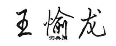 駱恆光王愉龍行書個性簽名怎么寫