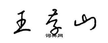 梁錦英王存山草書個性簽名怎么寫