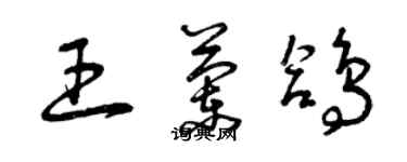 曾慶福王蘭鴿草書個性簽名怎么寫