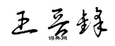 曾慶福王晉鋒草書個性簽名怎么寫