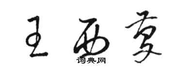 駱恆光王西慶草書個性簽名怎么寫