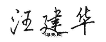 駱恆光汪建華行書個性簽名怎么寫