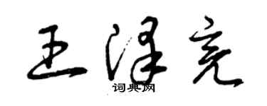 曾慶福王澤亮草書個性簽名怎么寫