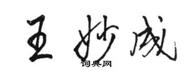 駱恆光王妙成行書個性簽名怎么寫