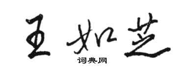 駱恆光王如芝行書個性簽名怎么寫