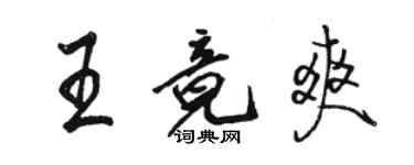 駱恆光王竟爽行書個性簽名怎么寫