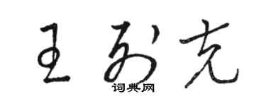 駱恆光王列克草書個性簽名怎么寫